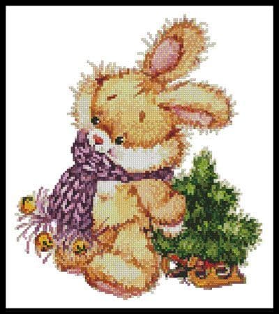 Xmas Bunny by Artecy printed cross stitch chart